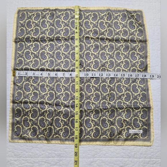 Paisley Silk Scarf by Dior - Black and Gold - Picture 5 of 5